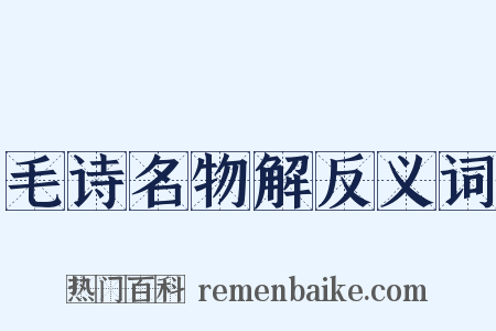 毛诗名物解反义词是什么意思的图片